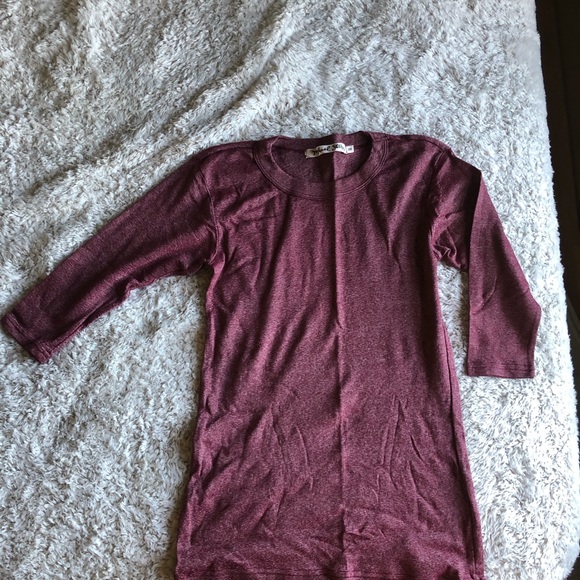 Michael Stars 3/4 length shiny red tee - Picture 1 of 3